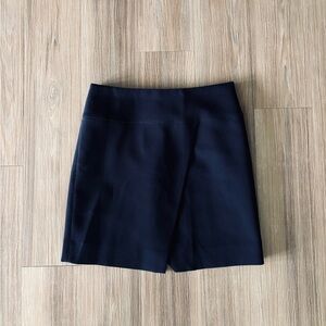 J. Crew Mini Skirt Navy Blue Wrap Crossover Lined Women 4 Preppy Office Academia
